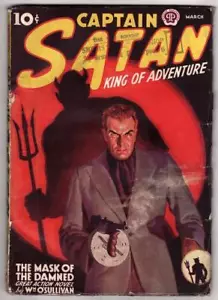 Captain Satan" März 1938 Malvin Singer Cover, ERSTAUSGABE - Zellstoff - Bild 1 von 2