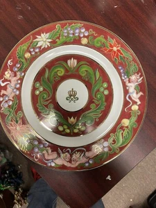 "Plato de cerámica escandinava Noruega porcelana Porsgrund 11 3/4"" ángel Cupido" - Imagen 1 de 8