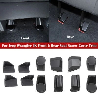 For Jeep Wrangler JK Interior Front & Rear Seat Screw Protector Cover Trim 12pcs Foto 1 de 4