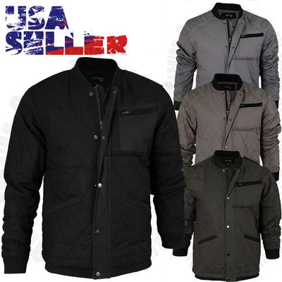 Chaqueta de vuelo de bombardero para hombre Abrigo de algodón Acolchado Prendas exteriores Cremallera Invierno Estilo informal Foto 1 de 4