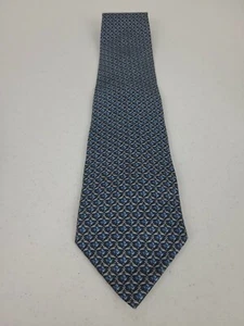Barneys New York Grey Blue Floral Pattern Neck Tie 100% Silk Handmade in Italy - Picture 1 of 7