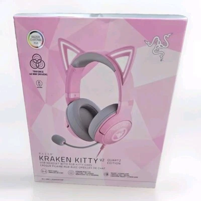 Razer - Kraken Kitty V2 Wired Gaming Headset with Chroma RGB Lighting - Quartz - Image 1 of 2