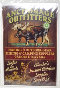 Anchorage Outfitters Alaska Travel Poster Fishing Outdoor By Lantern Press 12x18 - Picture 1 of 1