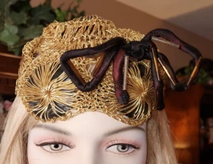 Rare Vintage Antique Metallic Gold New York Creation Skull Cap Hat 1940s Glam - Picture 1 of 20