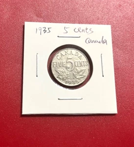 1935 CANADA 5 CENTS COIN - NICE WORLD COIN !!! - Picture 1 of 2