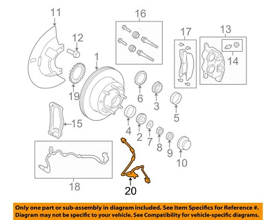 Manguera flexible de freno delantero 8C2Z2078BR Super Duty Ford OEM 08-14 E-350 Foto 1 de 2