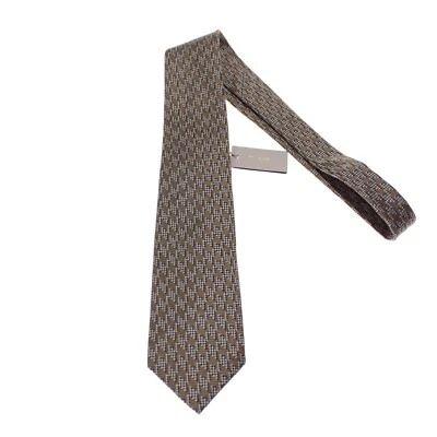 Tom Ford новый с Ярлыками галстук в светло/темно-коричневый и серый гончая шелк/лен смесь - Изображение 1 из 4