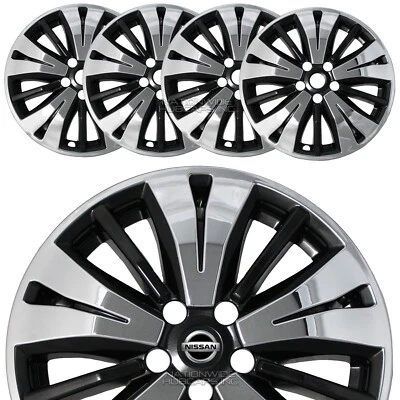 4 fits Nissan Pathfinder S SV 2017-20 Chrome 18" Wheel Skins Hub Caps Rim Covers - Image 1 of 4
