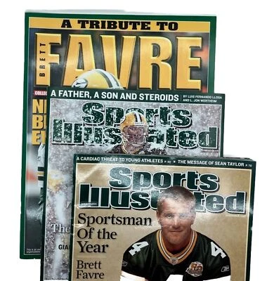 Lote de 3 Deportistas Brett Favre del Año, Totalmente Geniales y Homenaje a (D) Foto 1 de 4