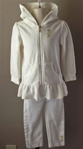 Juicy Couture Säugling Mädchen VELOURS OUTFIT 18/24 Monate HOODIE TOP HOSE 2-teiliges SET Kleinkind - Bild 1 von 3