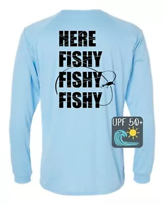 Here Fishy Fishy Fishy UPF 50+ UV Outdoor Sonnenshirt Tops schnelltrocknend leicht - Bild 1 von 19