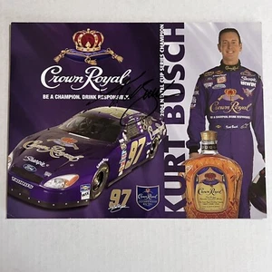 Kurt Busch CROWN ROYAL RACING FORD #97 2005 NEXTEL autographed HERO CARD photo - Picture 1 of 2
