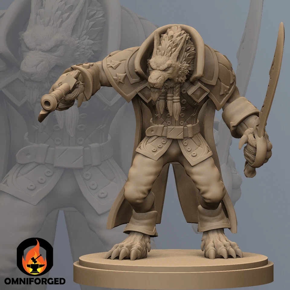Genn Greymane Worgen Werewolf Warcraft Miniature 3D Printed Figure - Image 1 of 1