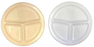 Vintage Melamine Dinner Plates Party Buffet 3-Compartment Divided 10-3/4" Melmac - Picture 1 of 13