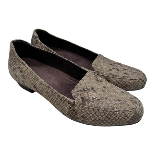 Mocassini Clarks Artisan Timeless donna taglia 11 M grigio stampa serpente slip on