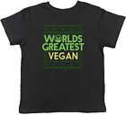 Worlds Greatest Vegan Kids T-Shirt Vegetarianism Plant Green Childrens Boys Girl