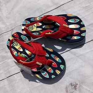 Kids Reef Ahi Sandals Red Surf Flip Flop with Back Size 5/6- New With Tags