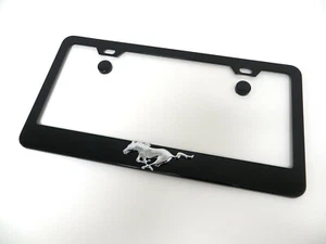 (1) 3D "HORSE" BLACK Coated Metal License Plate Frame Holder PONY - Imagen 1 de 2