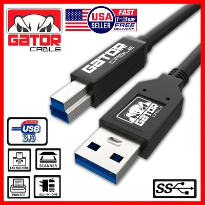 USB 3.0 Printer Scanner Cable A Male to B Male For HP Cannon Dell Epson Brother - Image 1 of 4