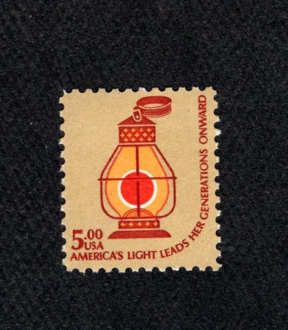 H9c. U.S.  AMERICANA ISSUE STAMP  SC# 1612  FIVE DOLLAR  $5.00 AMERICA'S LIGHT Cover