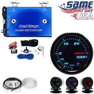 Boost Control Kit 7 Color Mechanical 0-30PSI 52mm Gauge, BLUE Dual Stage MBC - Picture 1 of 9