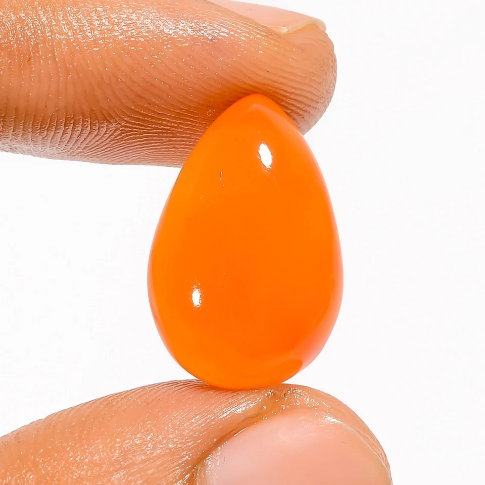 Natural Carnelian Loose Gemstone Pear Cabochon For Jewelry 12 Ct. 19X13X6 mm - Image 1 of 1