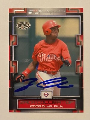 Zach Collier Signed Tristar #38 2008 Card Philadelphia Phillies Auto MLB RAD - Image 1 of 4