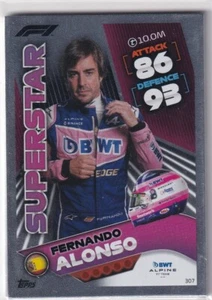 Topps F1 Turbo Attax 2022 Formel 1 Karte Nr. 307 Superstar Fernando Alonso - Picture 1 of 2