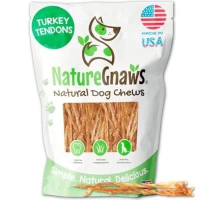 Nature Gnaws USA Turkey Tendons for Dogs (4oz) - Assorted Styles , Sizes