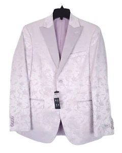 Alfani Men's Slim-Fit Stretch Sheen Floral Evening Jacket Blazer Pink 42L NWT - Picture 1 of 7