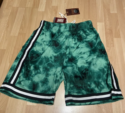 New Mens Mitchell & Ness NBA Galaxy Swingman Shorts Boston Celtics Green Sz M Cover