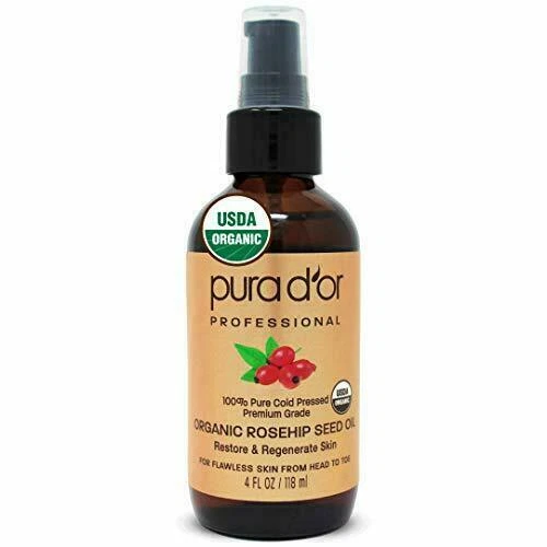 Pura D'or 00607 Pro Organic 4 oz Rosehip Seed Oil