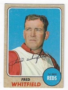 Autographed 1968 TOPPS  #133 FRED WHITFIELD Cincinnati Reds card w/ COA - Picture 1 of 1