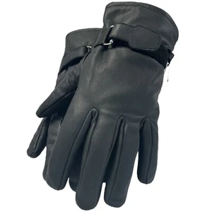 Lederhandschuhe mit verstellbarem Handgelenkumfang Gr. L (9) schwarz neu - Bild 1 von 4