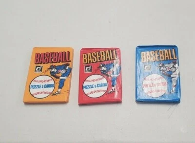 批量 3 件 1984 年或可能 1982 年 Donruss 棒球包 工厂封装 Mattingly rc — 第 1/4 张图片
