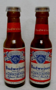Vintage BUDWEISER Beer Salt and Pepper Shaker Miniature Bottle Set, NEW - Picture 1 of 6