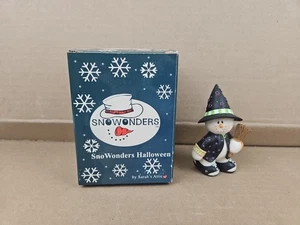 Sarah’s Attic Snowonders Escoba de bruja Muñeco de nieve Figura Halloween #0321 - Imagen 1 de 3