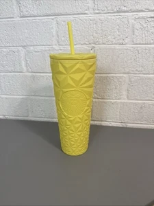 Neu mit Etikett frühe Veröffentlichung Sommer 2025 Starbucks GELB geometrischer Becher 24 Unzen Cold Cup - Bild 1 von 4