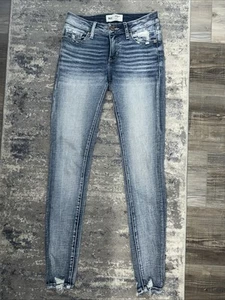 Pantalones de mezclilla BKE Stella tiro medio calce ajustado tobillo alto desgastados talla 24 - Imagen 1 de 10
