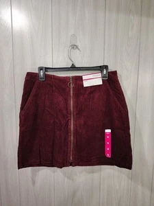 Women's Corduroy Skirt Size 9 NWT Autumn Burgundy School Night Out Club Wear - Picture 1 of 7
