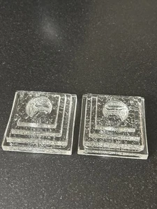 Vintage Clear Art Glass Taper Candle Holders Set Of 2 Art Deco Pebbled Layered - Picture 1 of 4