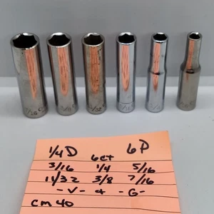 Craftsman Tools USA 6-teilig SAE 1/4" Antrieb tief 6 Punkt Steckschlüsselsatz - Bild 1 von 10