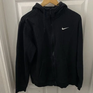 NIKE schwarze Jacke mit Kapuze und durchgehendem Reißverschluss, Größe L - Bild 1 von 6