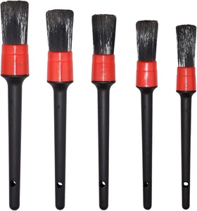Detailing Pinsel Set -5 verschiedene Größen Premium Natur Wildschweinhaar Mischfaser Pla - Bild 1 von 6