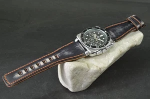 CORREA DE RELOJ PARA BELL & ROSS BR 01 + 03 COLORUM NEGRO MARRÓN VINTAGE MA STRAP - Imagen 1 de 8