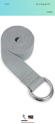 Correa de yoga gris Gaiam con hebilla de anillo en D de metal Foto 1 de 4