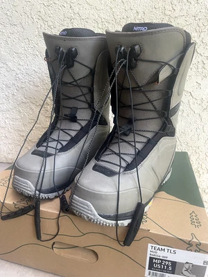 Nitro Snowboarding Boots mens 11.5 Team TLS quick lace Mud near mint - Image 1 of 4