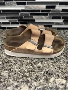 Papillio by Birkenstock Arizona Womens Chunky Sandals Taupe Sz 37 US 7 Platform - Picture 1 of 5