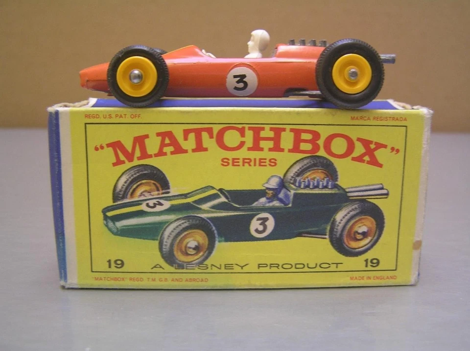 Matchbox Regular Wheels #19 Lotus Racing Car rare orange made in England MIB - Image 1 of 4