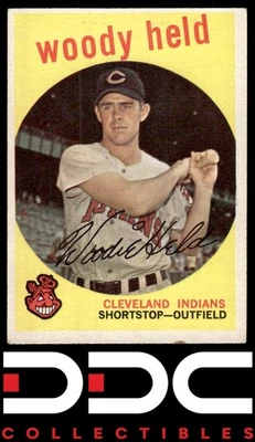 1959 Topps #266a Woodie retenido respaldo blanco Foto 1 de 2